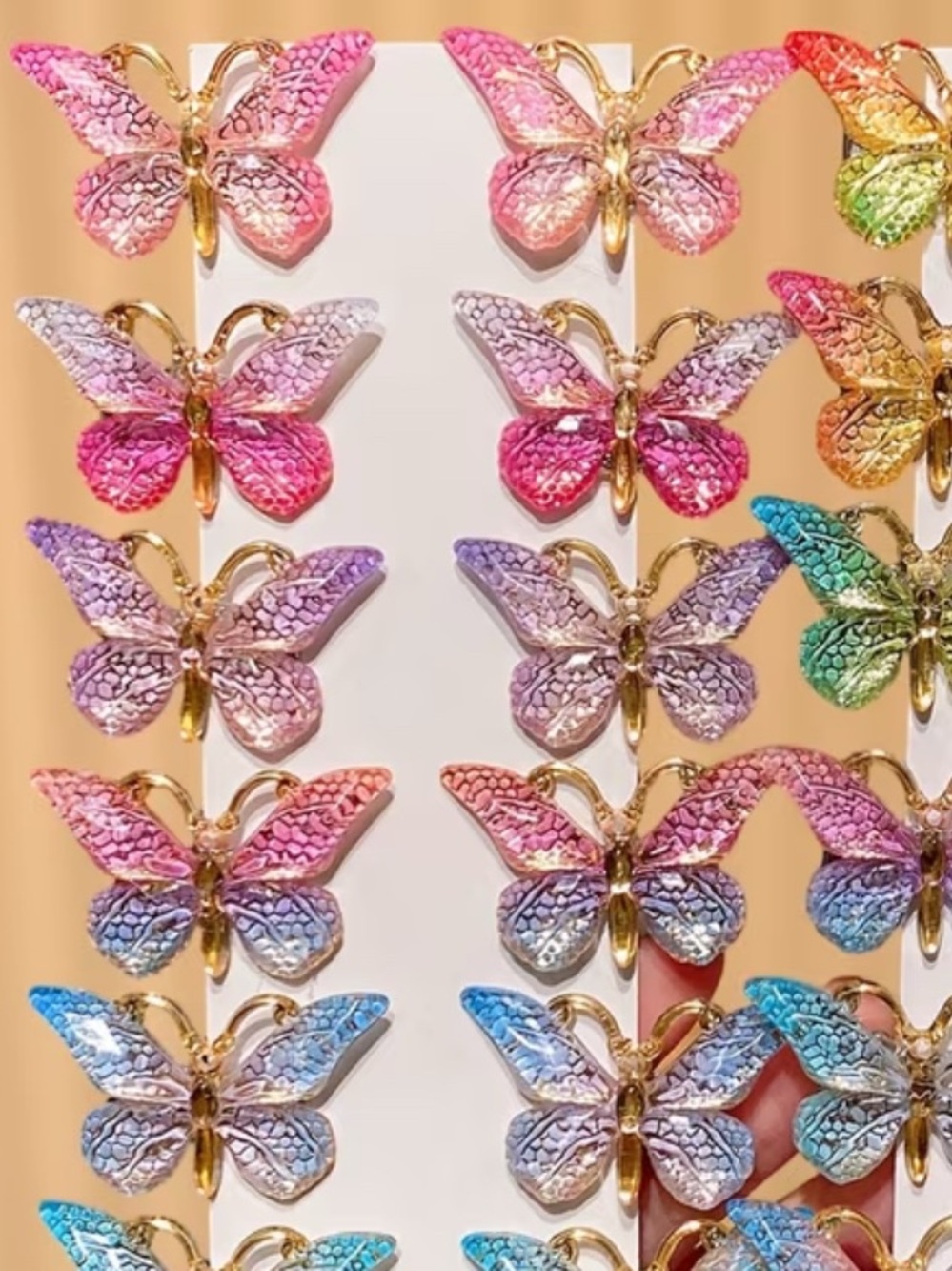 Lemon Love 24 High Quality Multicolor Butterfly Hair Clips - Women Accessories